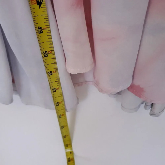 ZARA WOMAN TIE-DYE DRESS Size Medium Pink Blue FLOWING MIDI STRAPPY SATIN Summer - Picture 16 of 16